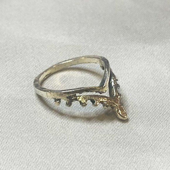 Crown style Silver Boho Ring Stackable Small Ring Grunge Goth Punk - Picture 5 of 9